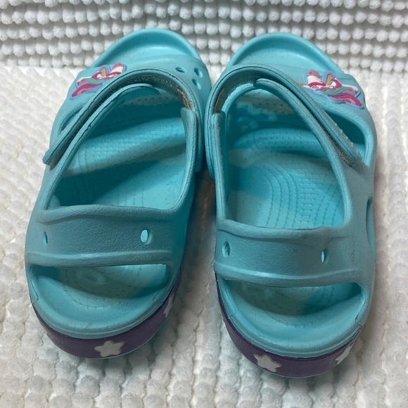 CROCS Kids Turquoise Unicorn Sandals - Picture 4 of 13